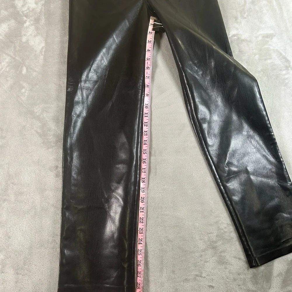 Aritzia Wilfred Sleek Black Straight Leg faux leather Jeans - Picture 5 of 11